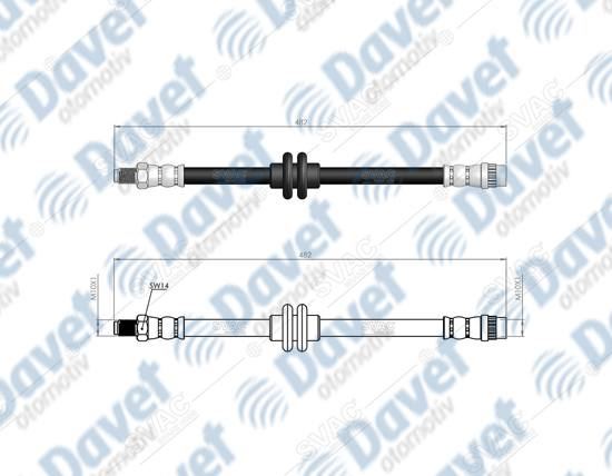 WBH0800 Fren Hortumu On Sol-Sag 440mm Renault Captur 0.9 Tce - 1.2 - 1.5 Dci 2013-
